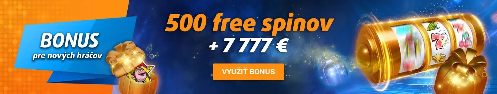 Bonus pre nov&yacute;ch hr&aacute;čov: 500 free spinov a 7 777 eur